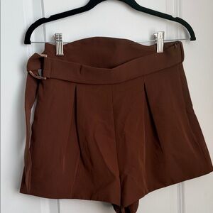Camila Coelho High Waist Brown Shorts